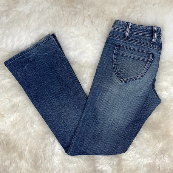 Giordano Woman's Drop Waist Boot Cut Jeans Sz 24 - Picture 1 of 7